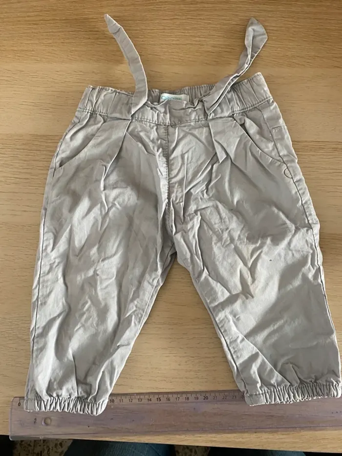 Pantalon jean legging bleu noir jacadi Paris 12 mois 74 cm beige fille bébé - photo numéro 6