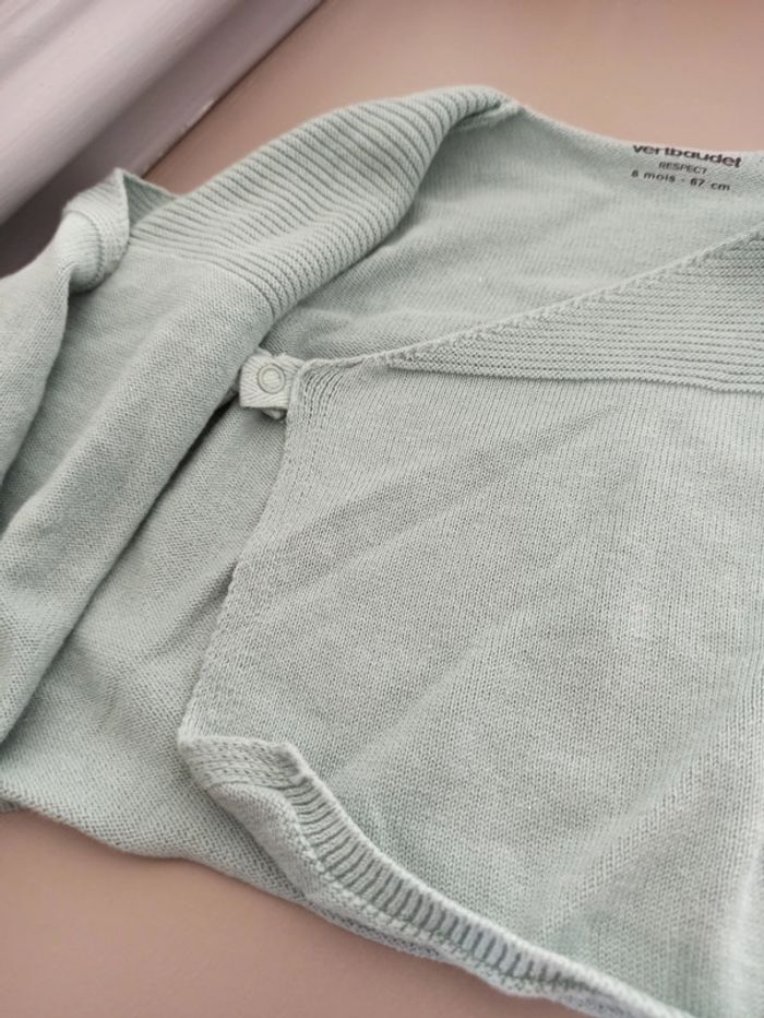 Pull fin vert de gris 6 mois Verbaudet - photo numéro 6