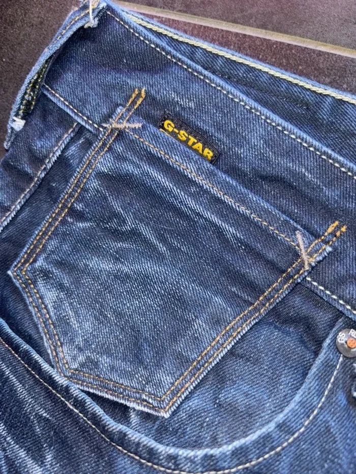 Jean 👖 G vintage star t 32 homme délavé jambes - photo numéro 3