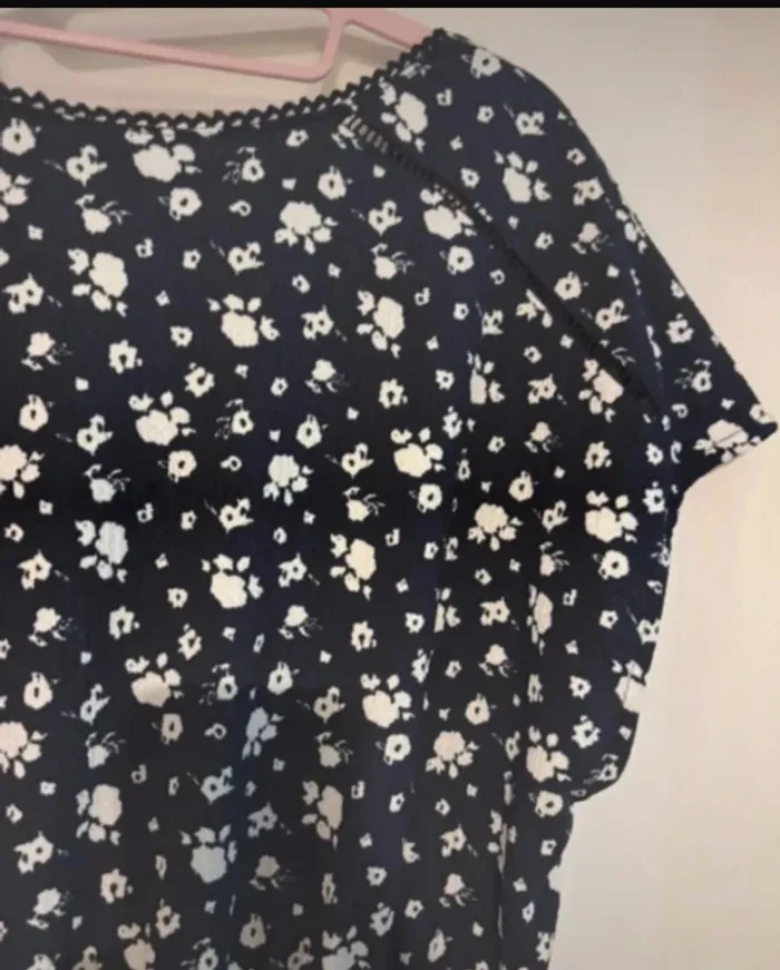 Robe neuve bleu marine à petites fleurs blanches Mim - T38 - photo numéro 5