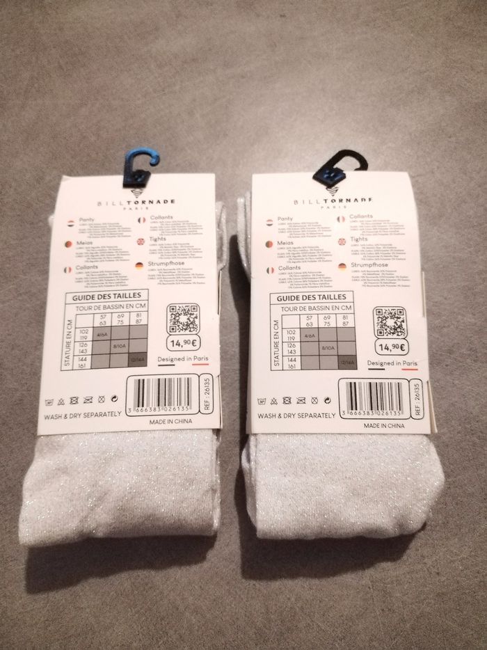 Lot de 2 collants 8/10 ans neuf - photo numéro 2