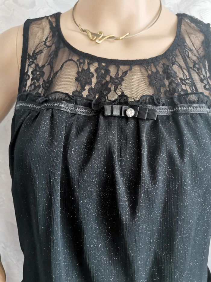 Robe. Noir pailleté. Taille 40.Cache Cache - photo numéro 2