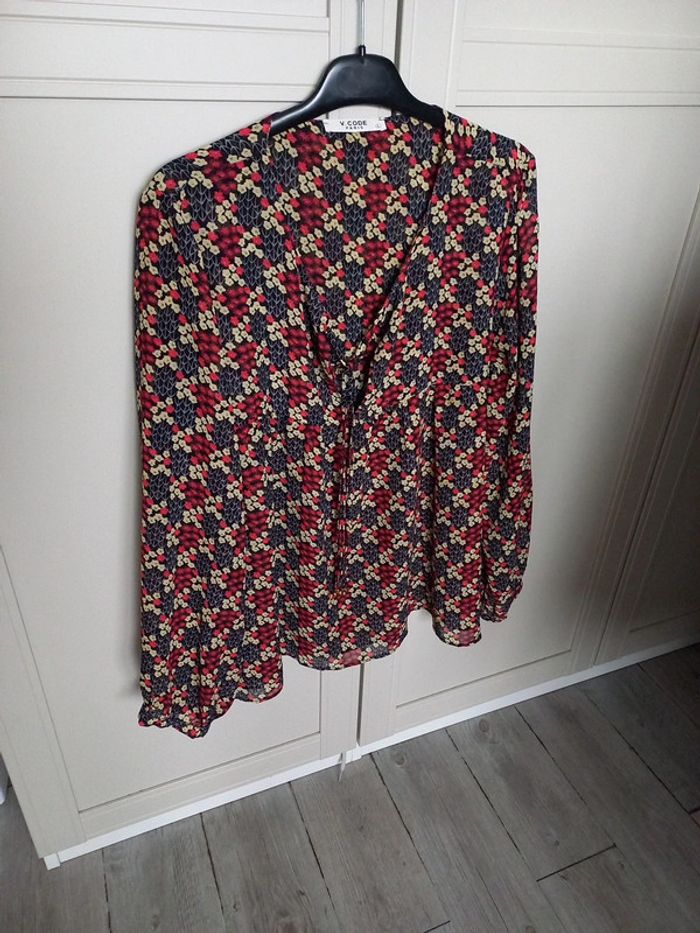Blouse manches longues fleurie femme