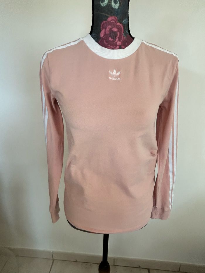 Tee-shirts manche longue Adidas rose taille XS
