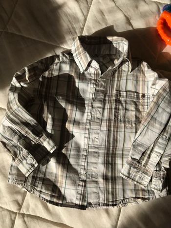 Chemise carreaux kaki