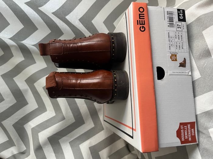 Bottines en cuir marron - photo numéro 3