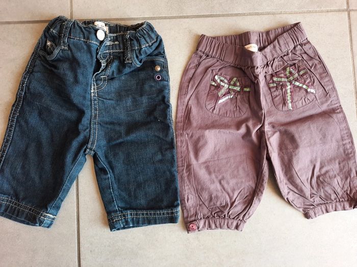 Lot de 2 pantalons bébé fille 3 mois