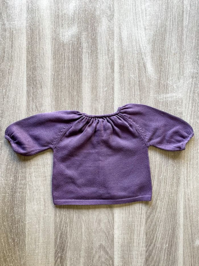 Gilet violet Boîte à malices bébé fille taille 3 mois - photo numéro 5