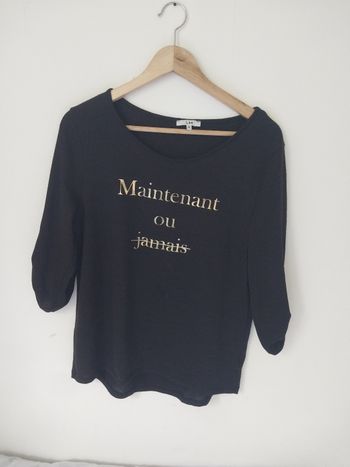 Haut noir "Maintenant ou jamais"  Taille M (LH)