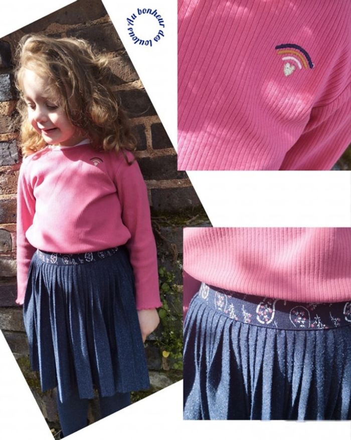 4 ans ensemble tape a l'oeil teeshirt et jupe