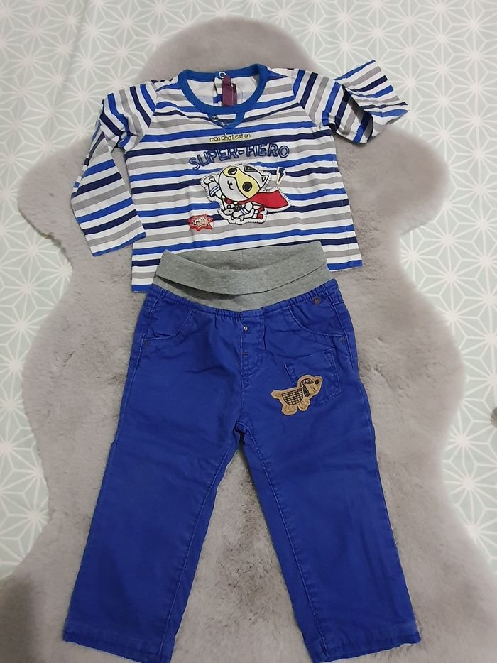 Ensemble Pantalon Esprit et t.shirt manches longues Sergent Major 9 mois