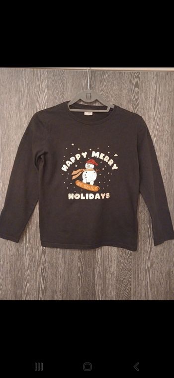 Tee-shirt manches longues imprimé Noël garçon 12ans TAO