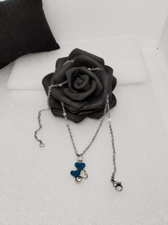 collier coeur bleu