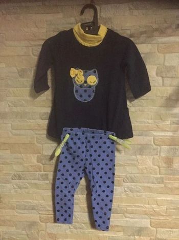 Ensemble marine robe legging 12M