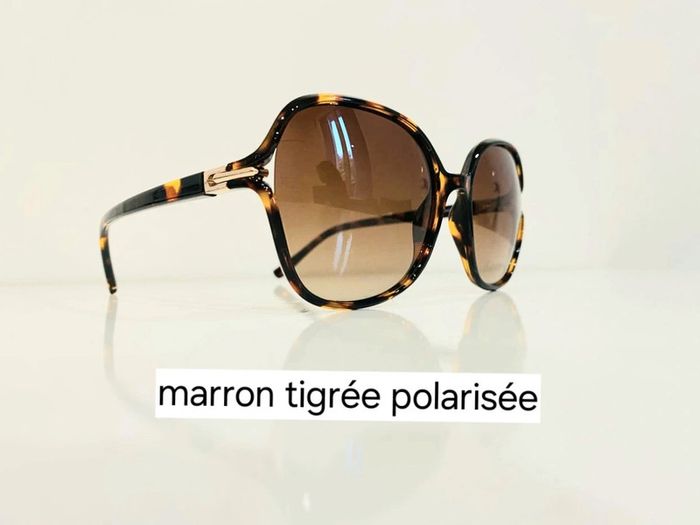 Lunette de soleil femme marron léopard Polarisée verres dégradés UV protection catégorie 3