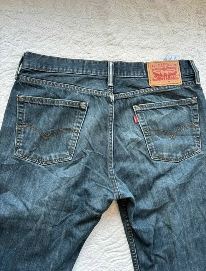 Jean Levi’s 514 regular Straight droit L42/44 W33 L30 Bleu brut délavé homme Mexique US rare - photo numéro 13