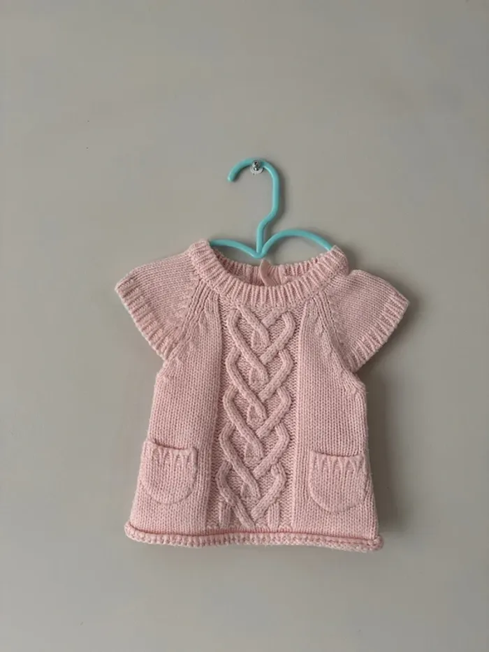 👚 pull sans manche hiver - bébé fille -1 mois -54 cm - kitchoun-très bon état