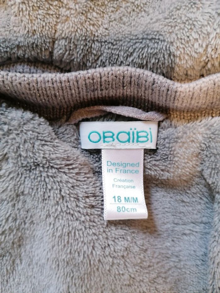 Manteau tricot gris argenté 12/18mois - photo numéro 4