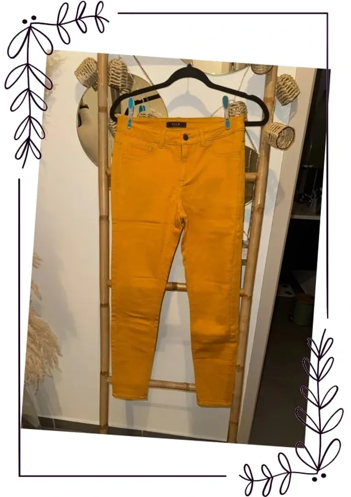 Pantalon slim moutarde - photo numéro 2