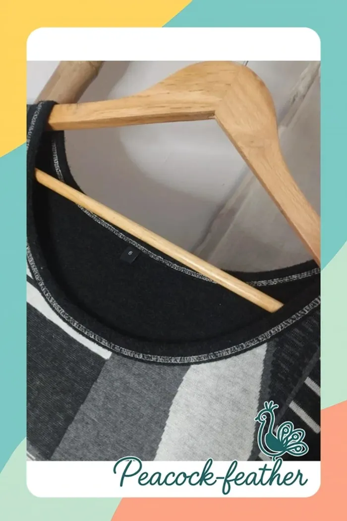 Pull sans manches noir gris T6 - photo numéro 3