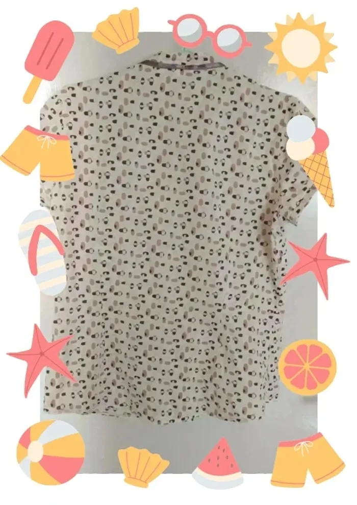Chemisier / chemise manches courtes motifs vintage - photo numéro 6