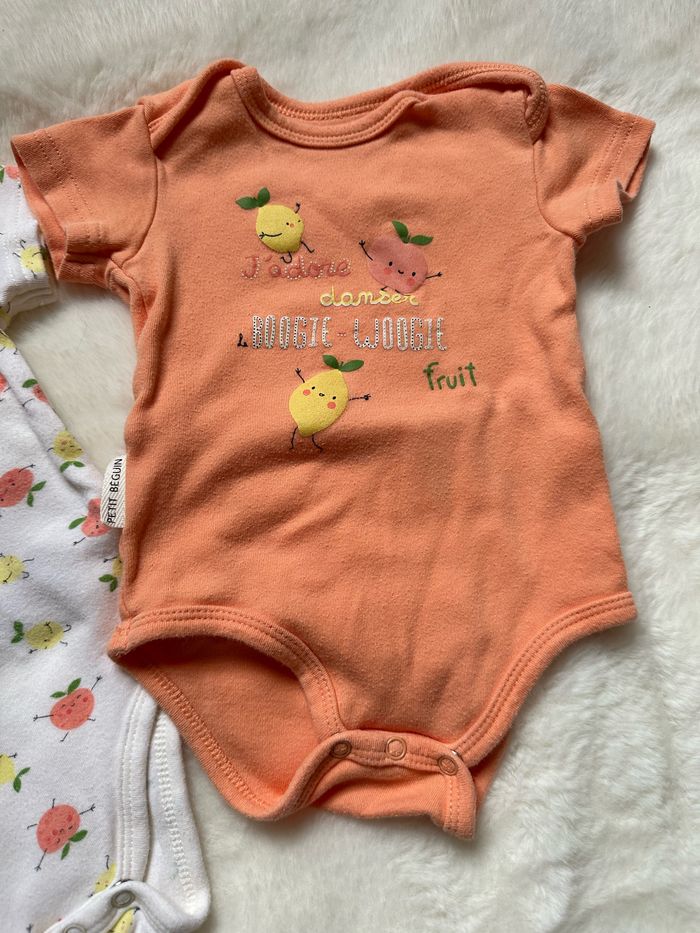 Lot de 2 bodies Petit Béguin 6 mois - photo numéro 3
