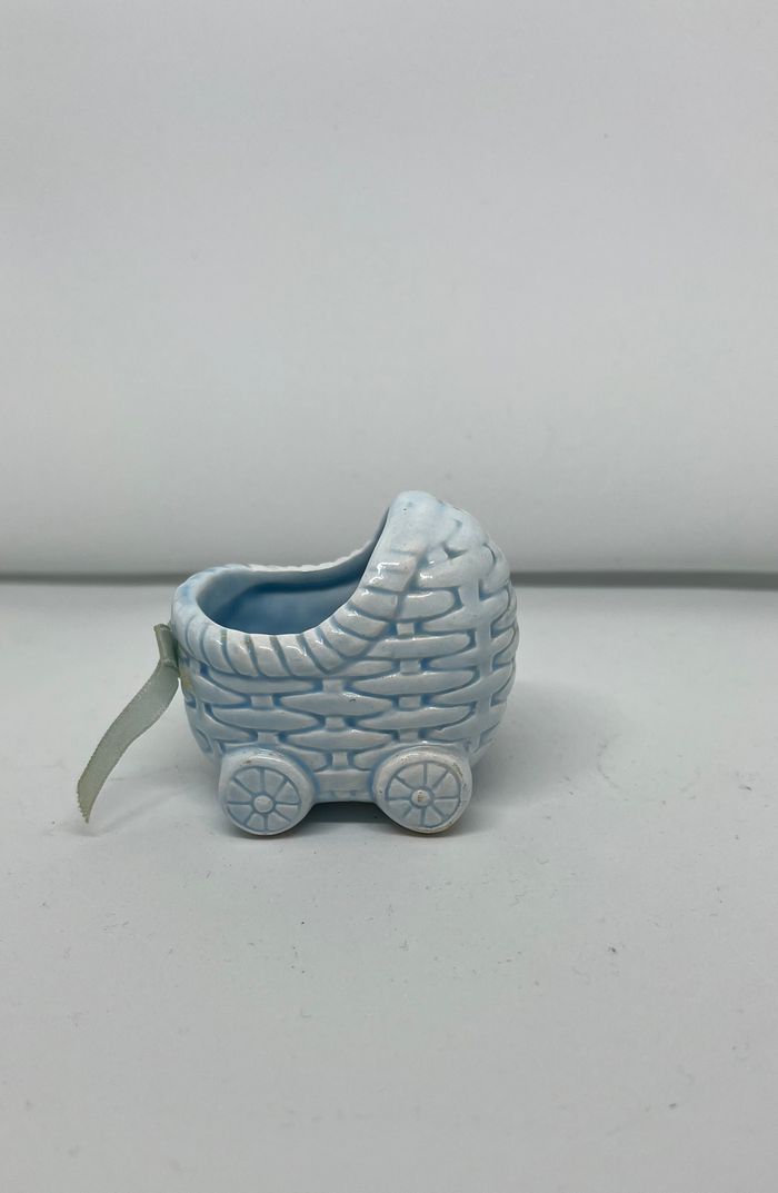 Décoration / Bibelot de baptême – Landau bleu