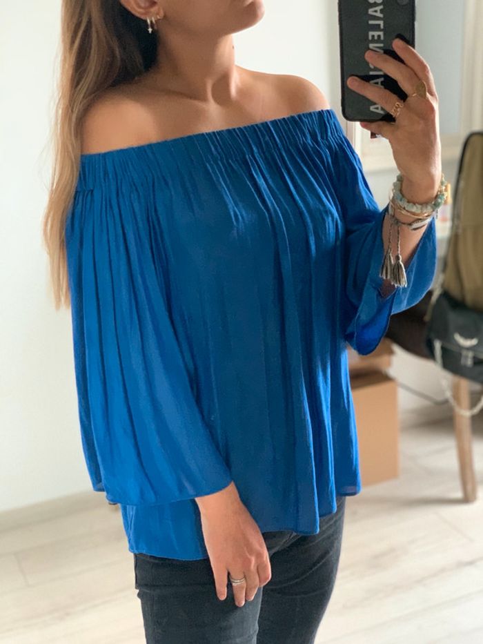 Blouse fluide Mango bleu électrique 💙