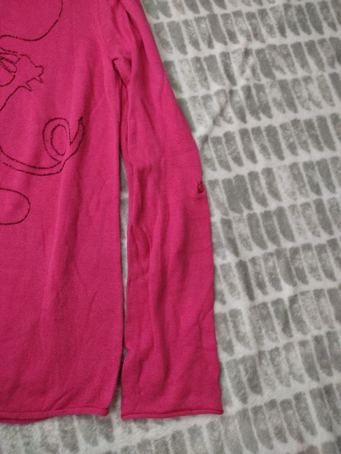 Pull fin rose col rond décolleté coton soie Bérénice taille s - photo numéro 5