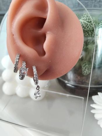 Composition MNpMNcMNs (6 unités) en acier inoxydable blanc et argenté