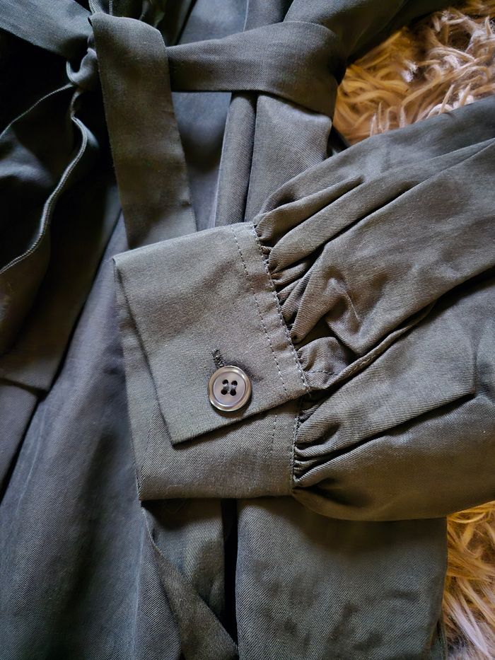 Robe chemise camila shirt dress taille XS 34 kaki olive Samsoe samsoe - photo numéro 5