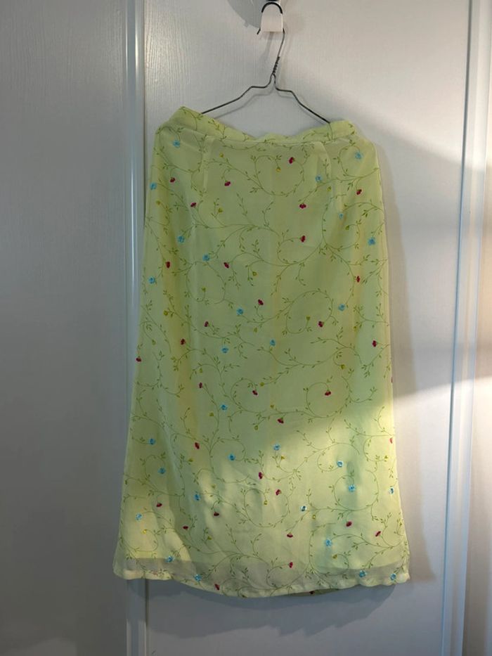 Jupe longue à fleurs fendue - photo numéro 4