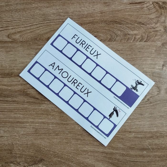 ⭐ Lot de 7 feuilles plastifier Le loup qui humeur #emyfleury_cartes - photo numéro 7