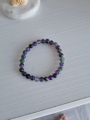 Bracelet en Améthyste, Agate Mousse