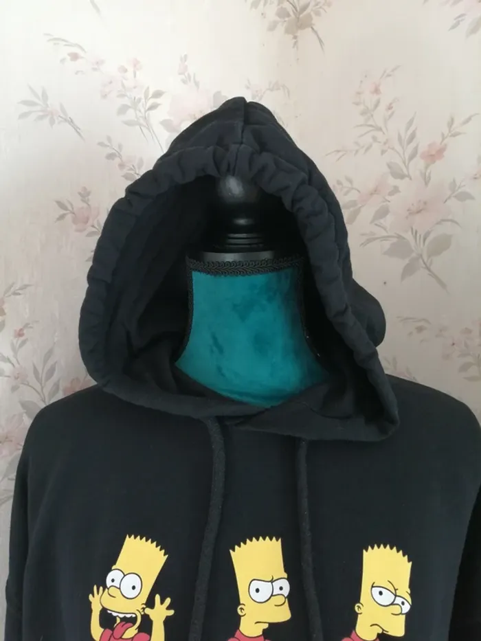 Sweat à capuche crop top noir imprimé Bart Simpson / don't call me jennyfer / (L) - photo numéro 5
