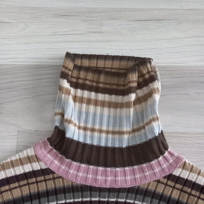 Pull femme à col roulé à rayures Pure  & Simple taille M - photo numéro 2