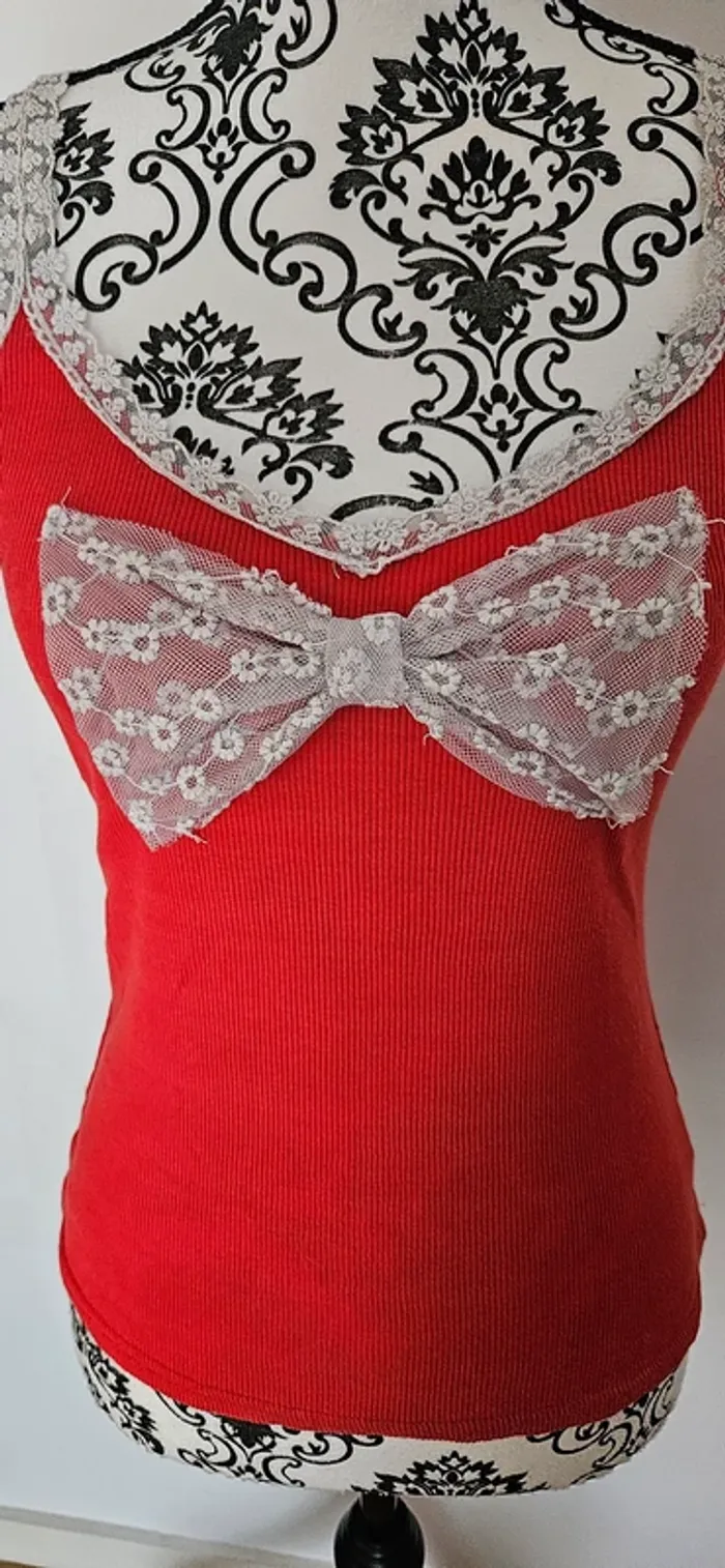 Débardeur avec nœud dentelle - photo numéro 3