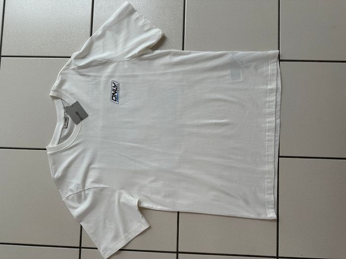 Tee shirt oversize Only&Sons blanc avec sérigraphie "new york sprint" taille M neuf - photo numéro 5