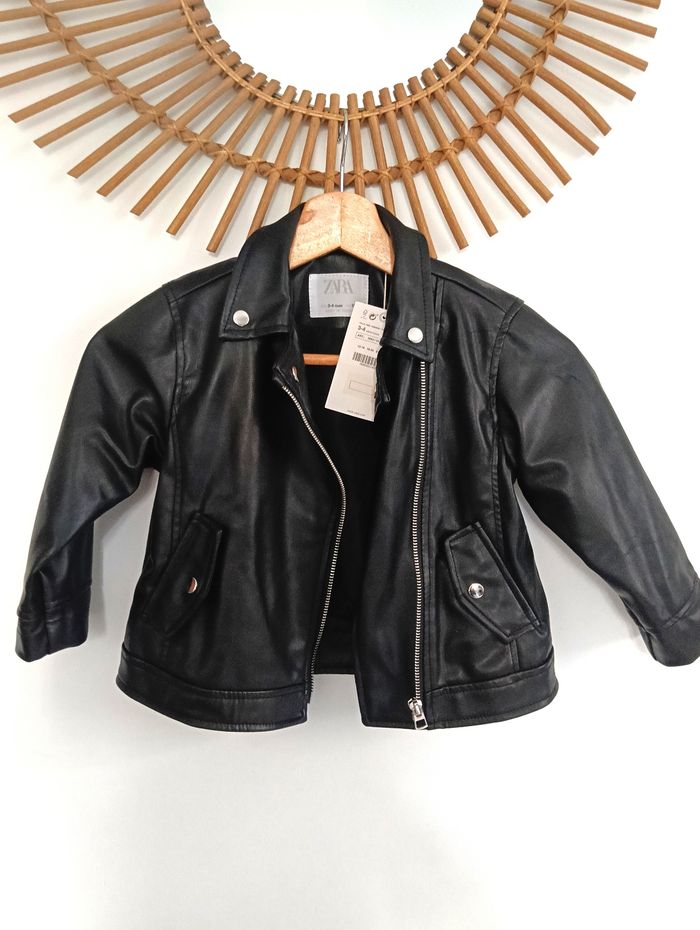 Veste noire similicuir Zara