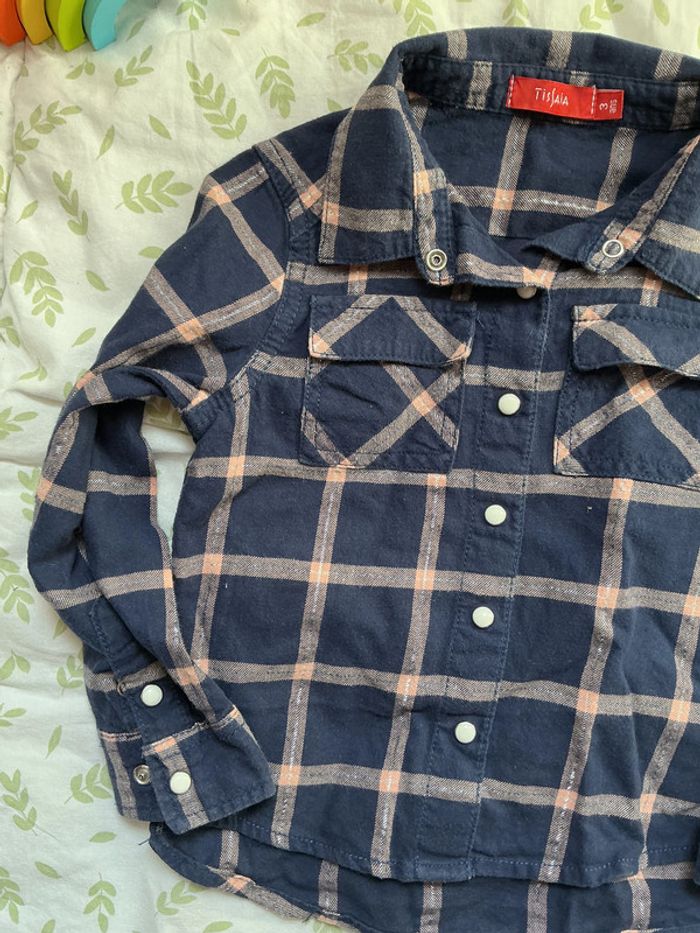 chemise manches longues marine et rose 3 ans tissaia - photo numéro 5