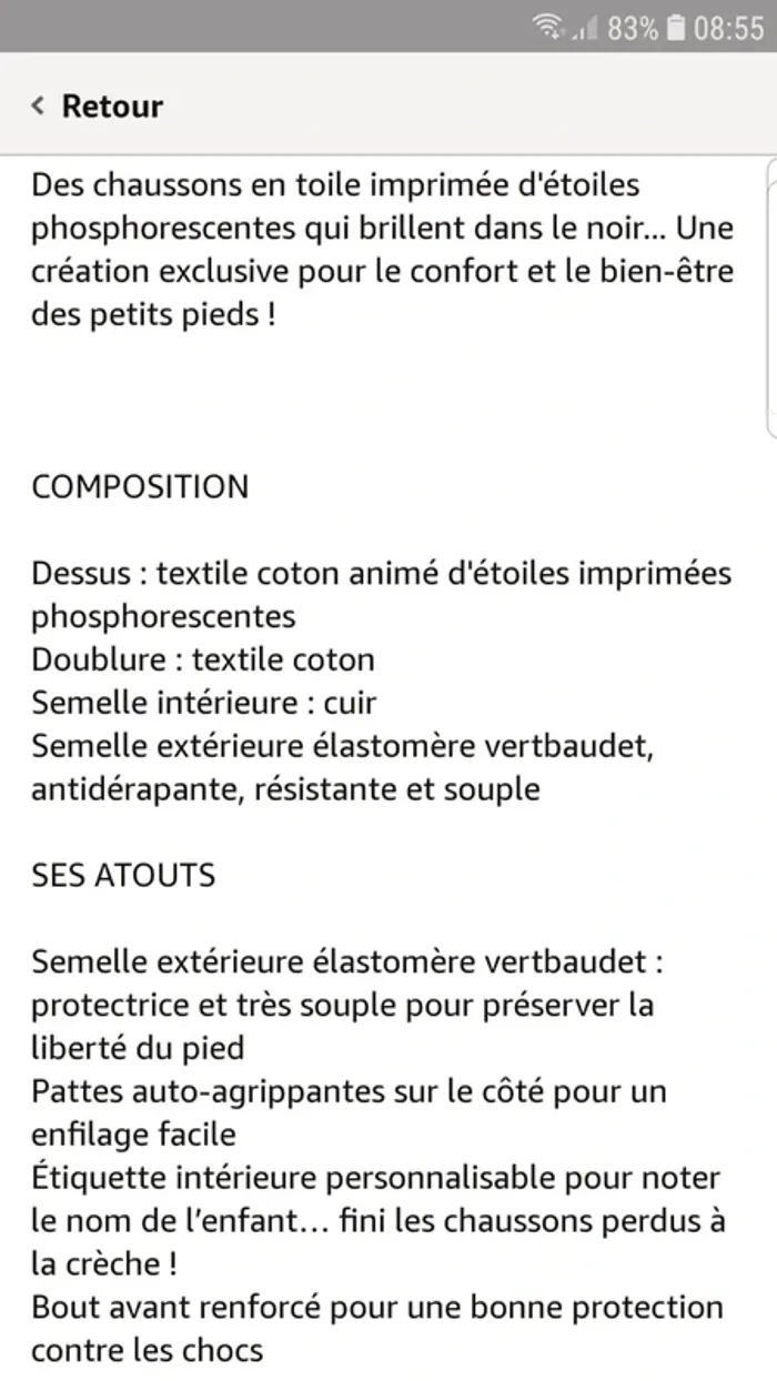 Vertbaudet chaussons étoiles phosphorescents
P19 mais taille grand. Portés seulement à la crèche - photo numéro 7