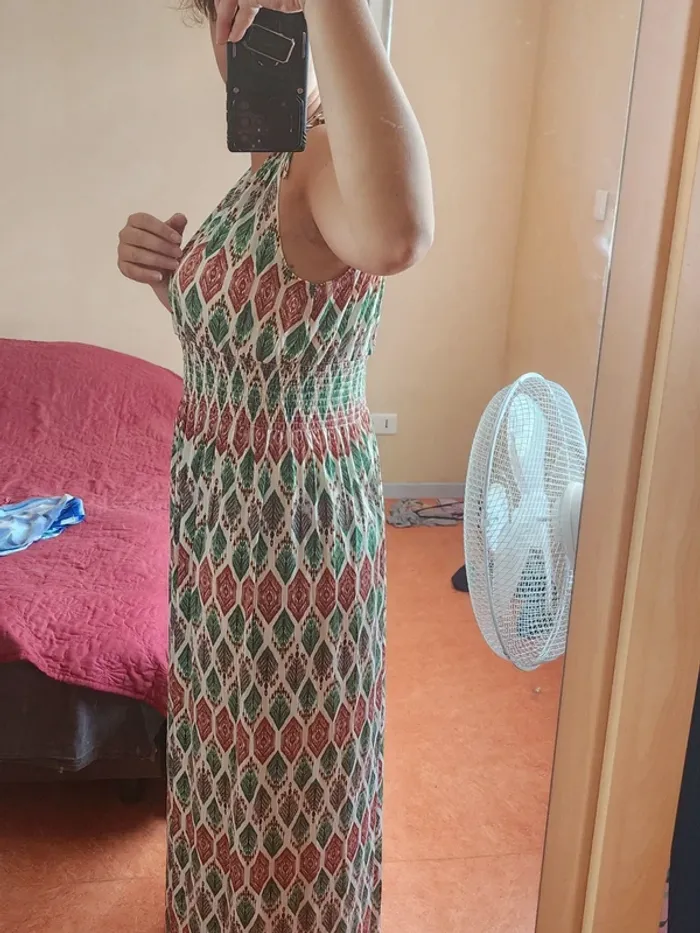 Robe longue à motifs verte et marron Elena Z TU - Robe magique - photo numéro 6