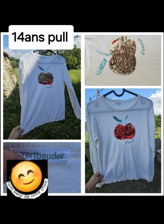 Pull en maille 14 ans fille verbaudet sequins