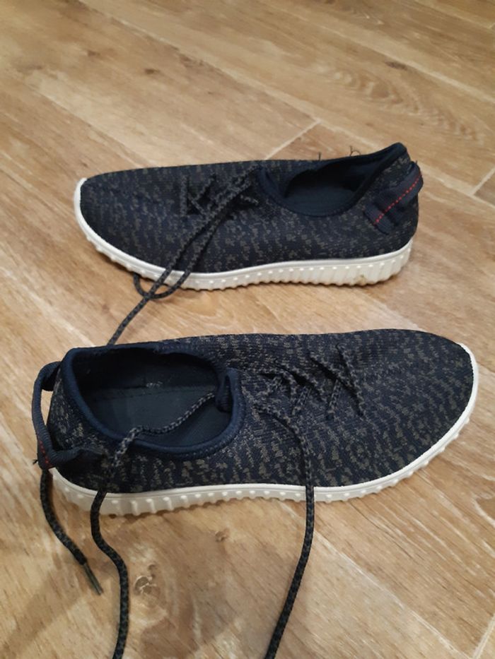 Baskets femme bleu et kaki - photo numéro 5
