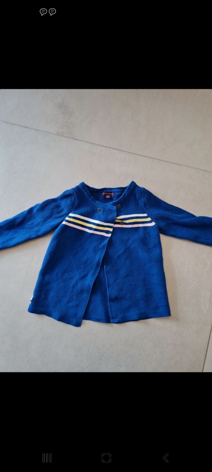 Gilet bleu pétrole fille