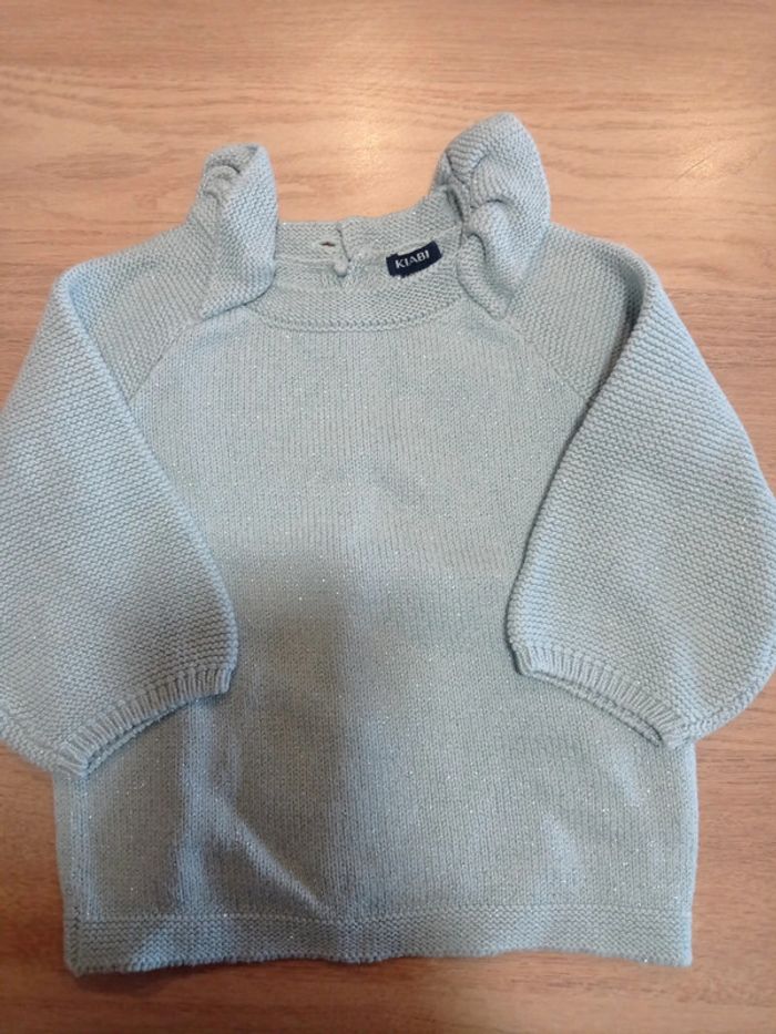 Pull menthe paillettes 24 mois