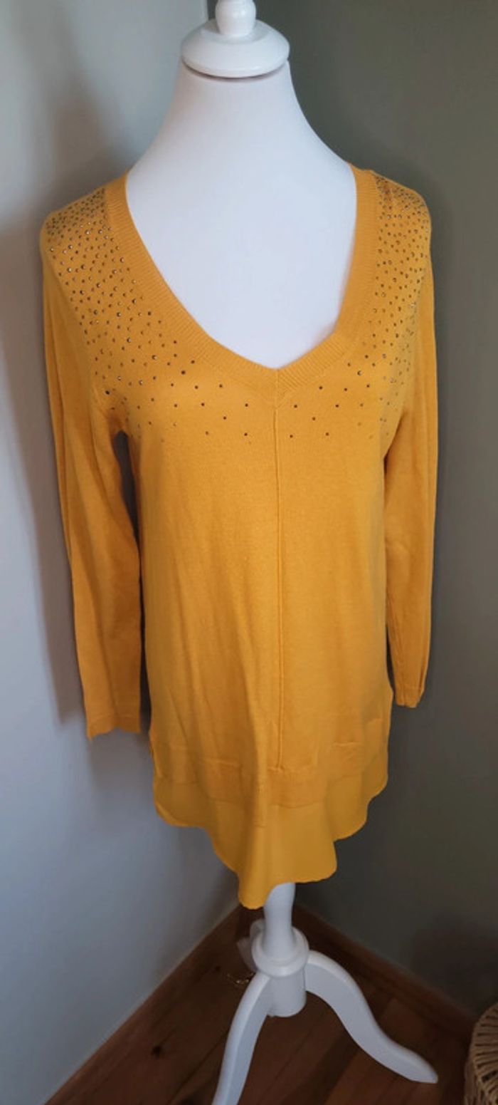 Joli pull fin Elogy moutarde Taille S Parfait état - photo numéro 3