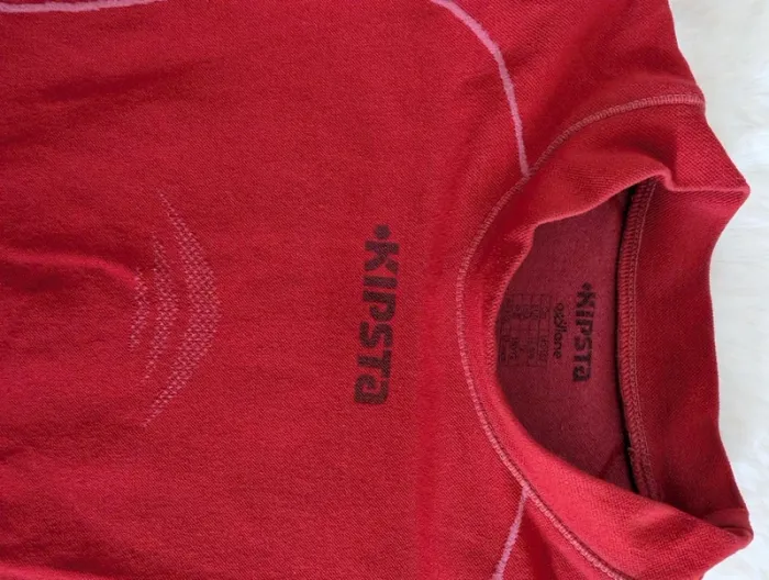 Tee-shirt manches longues protection thermique rouge 12 ans Kipsta - photo numéro 2