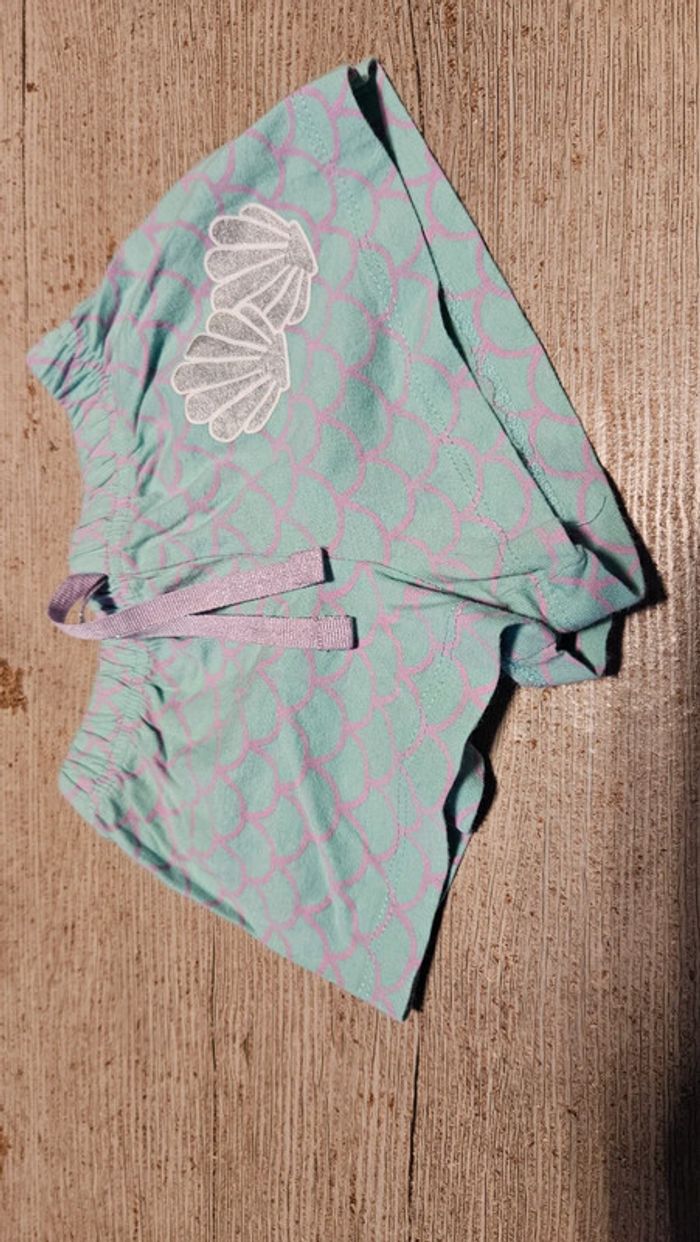 Short turquoise et mauve pour fille, Disney, 2/3 ans - photo numéro 2