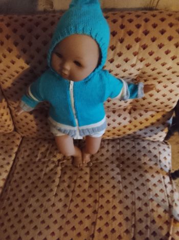 Veste a capuche garcon 6 mois fait main 